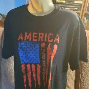 Gildan Cotton T-Shirt, "America Home Of The Brave"